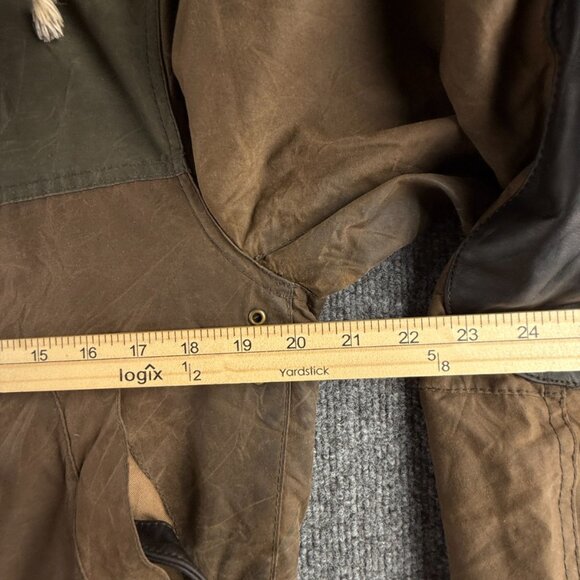 Barbour GAME PARKA Waxed Jacket Fleece Lined Small Brown Green Hooded Winter - Picture 9 of 16